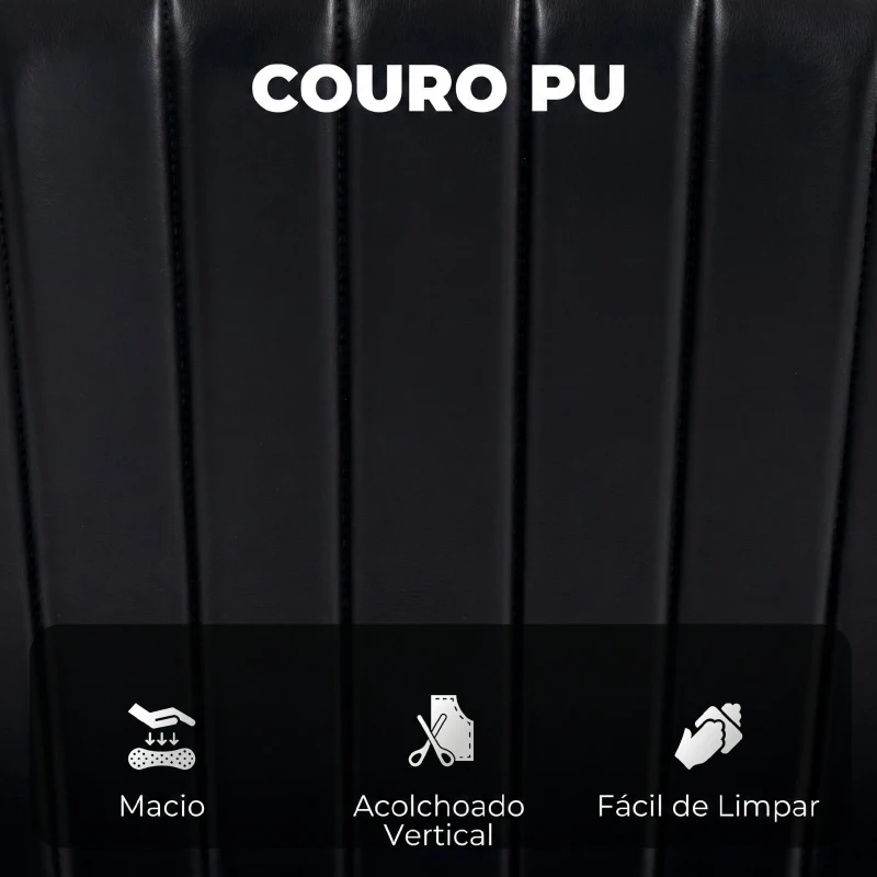 HOMCOM Conjunto de 2 Cadeiras de Sala de Jantar em Pele Sintética com Encosto Curvo e Pernas Metálicas 49,5 x 49,5 x 80 cm Preto e Castanho