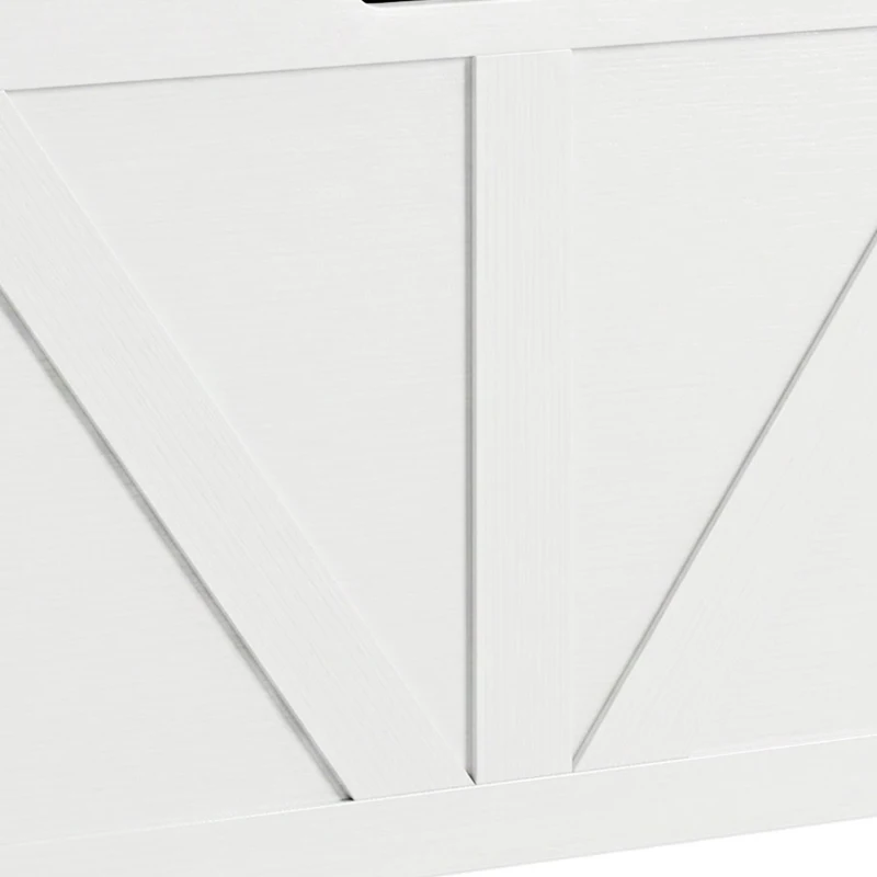 HOMCOM Arcón Contenedor 100 cm con 2 Bisagras de Seguridad Blanco Efecto Madera
