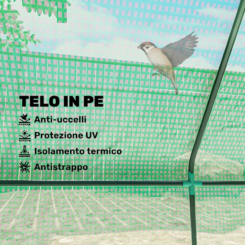 Outsunny Serra Piccola per Giardino e Balcone con Finestre e Copertura in PE, 180x90x70cm, Verde