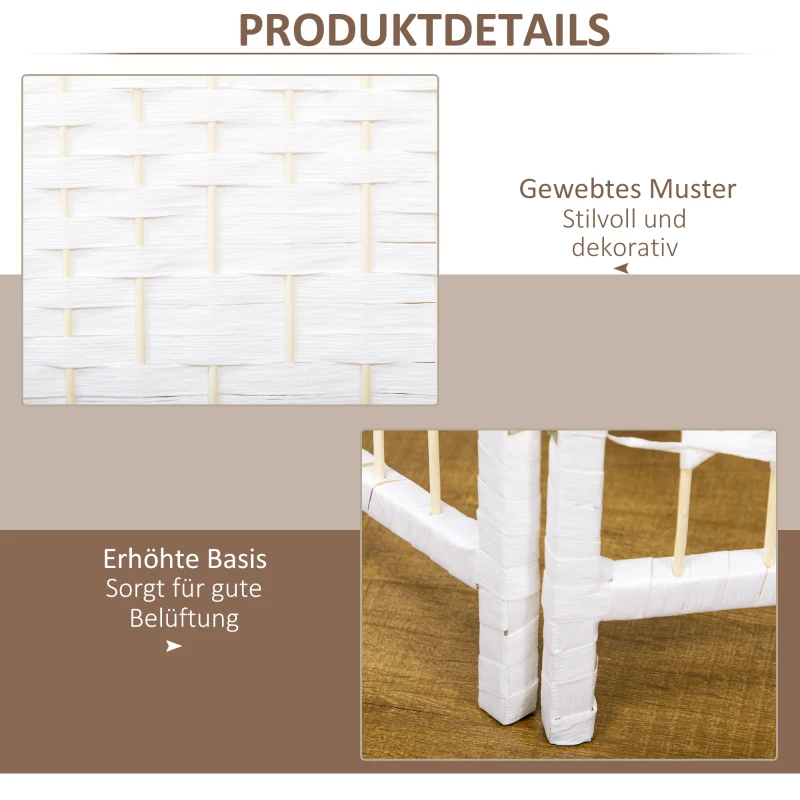 HOMCOM Paravent 4-teilig 160 x 170 cm Faltbar Raumteiler Trennwand aus Wellenfaser Trennwand für Wohnzimmer