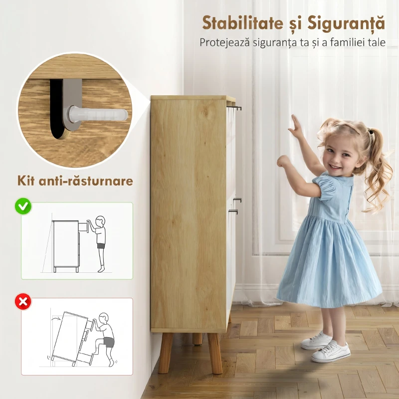 HOMCOM Dulap Slim Modern pentru Pantofi cu 4 Sertare Rabatabile, Capacitate 20 Perechi de Pantofi, 105x24x92.5 cm, Alb