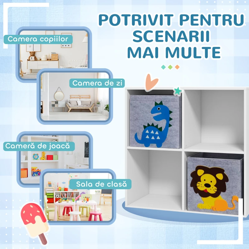 ZONEKIZ Organizator pentru Jucarii pentru Copii, Alb