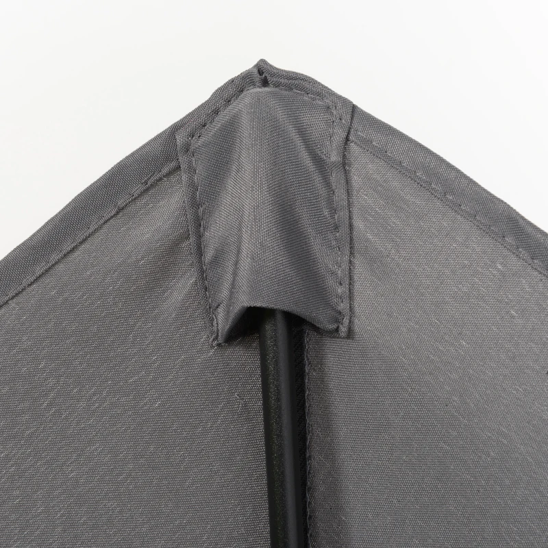 Outsunny Parasol de Terraza Exterior con Techo de Ventilación Poste Desmontable de Aluminio para Jardín Patio Gris Oscuro
