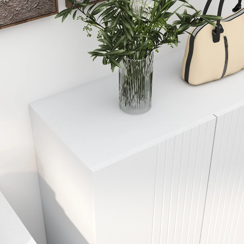 HOMCOM Sapateira de 5 Níveis com Portas e Prateleiras Ajustáveis para 15-20 Pares 72x31,5x95 cm Branco