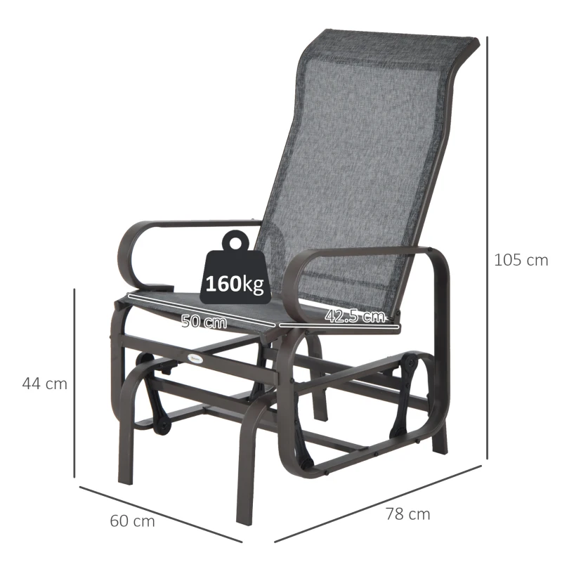 Outsunny – Sedia a Dondolo da Giardino 75 × 60 × 105cm
