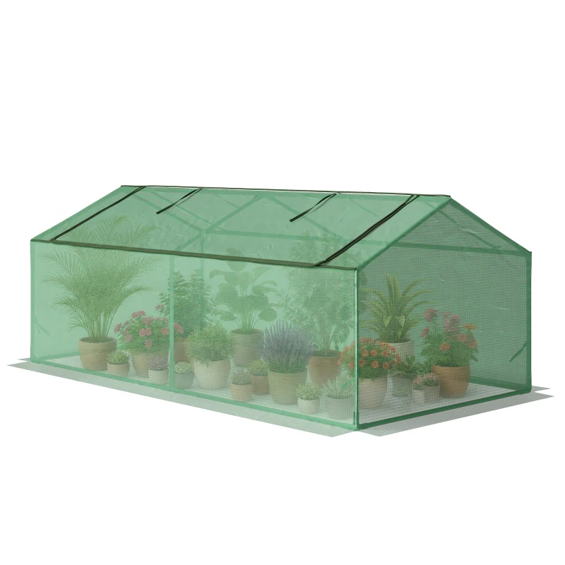 Outsunny Serra Piccola per Giardino e Balcone con Finestre e Copertura in PE, 180x90x70cm, Verde