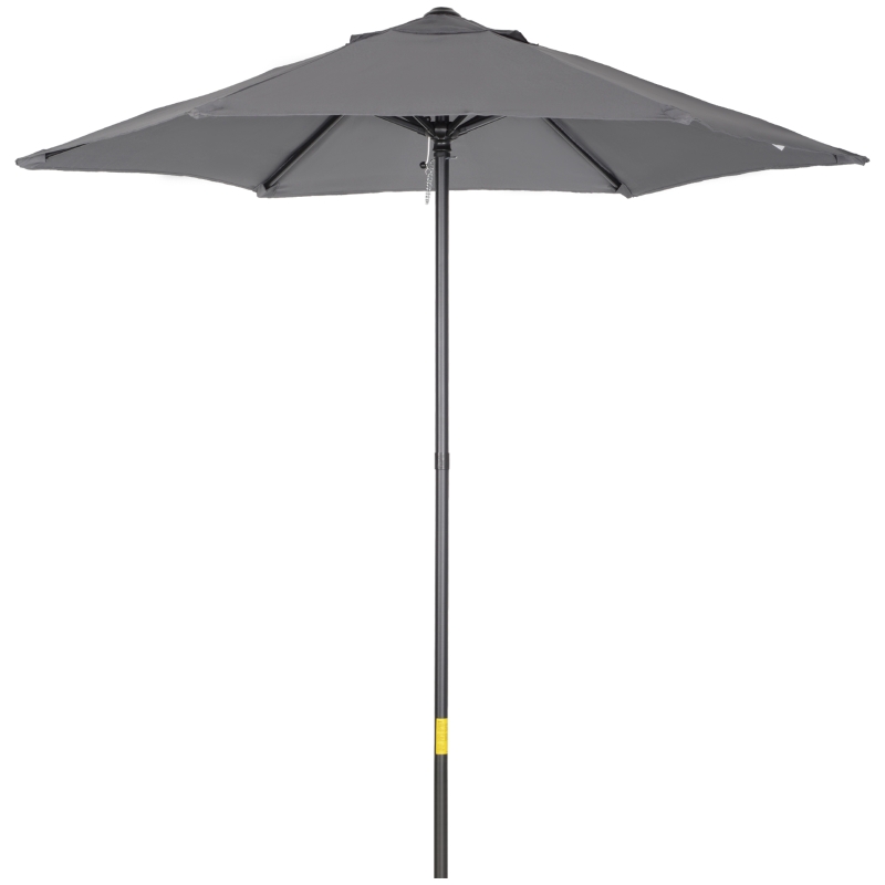 Outsunny Sonnenschirm Ø196 cm, sechseckig Balkonschirm für Strand Balkon Garten, Dunkelgrau