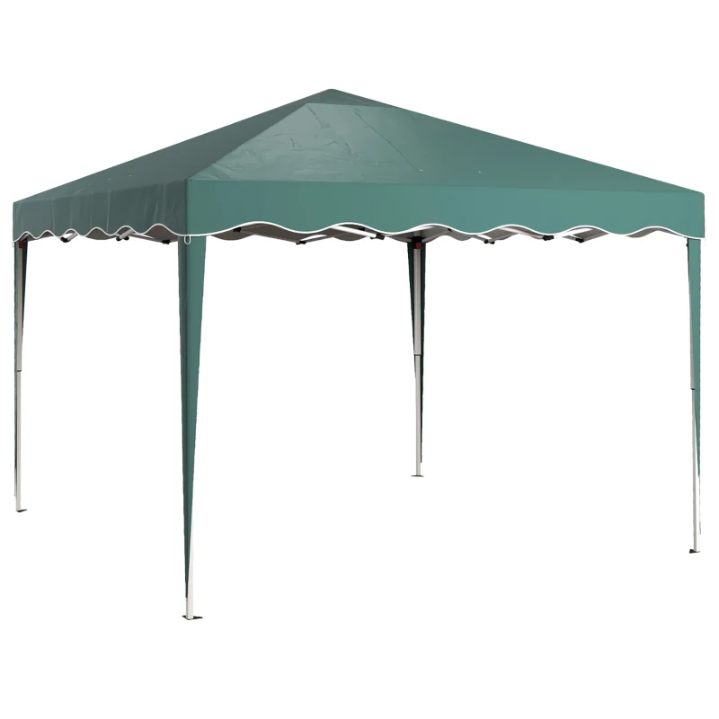 Outsunny 3 x 3cm Adjustable Height Pop-Up Gazebo, with Bag - Green