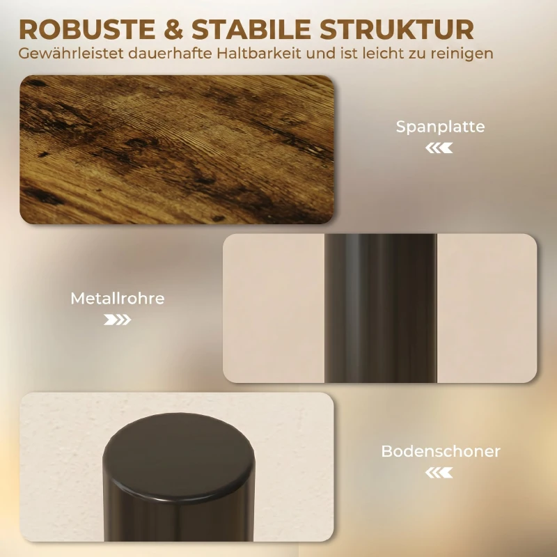 HOMCOM Raft de Bucătărie cu 3 Nivele Rotative Economisitor de Spațiu din Lemn și Oțel, 40x10x36.5 cm, Maro Rustic