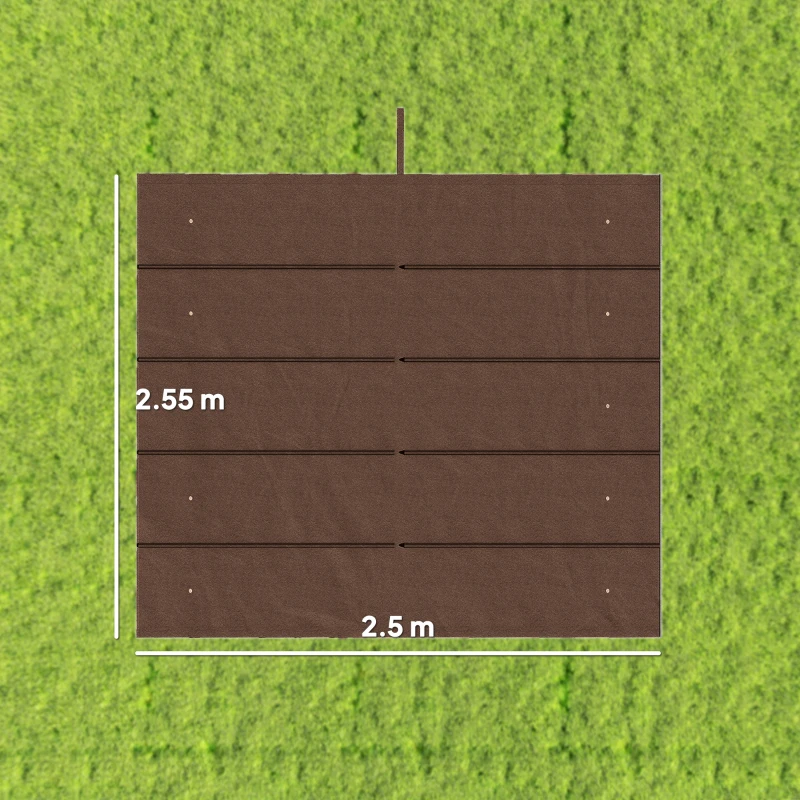 Outsunny Retractable Pergola Cover, 2.55 x 2.5 m Replacement Canopy Fabric for 3 x 3 m Frame, Roof Top Only, Brown