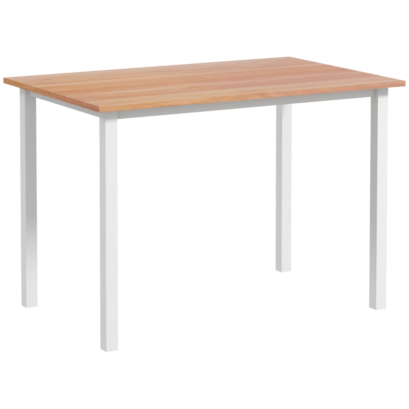HOMCOM Table à manger extensible table de cuisine design moderne avec grand plateau 6 personnes cadre en acier marronfoncé