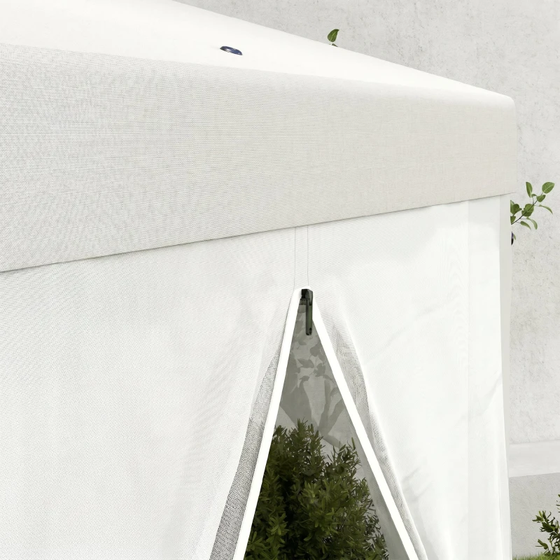 Outsunny Pavilion hexagonal de grădină cu dublă intrare, din metal și poliester, 3.94x3.94x2.5 m, crem