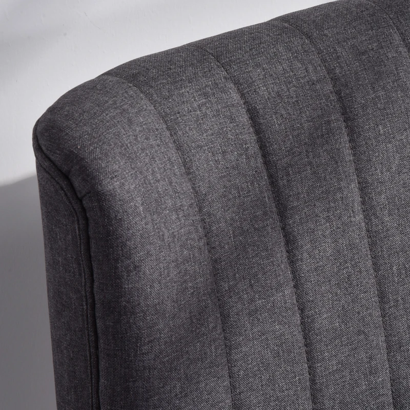 HOMCOM, Canapea cu Două Locuri, Loveseat, Material textil cu efect de in, 117 x 56.5 x 77 cm, Gri Închis