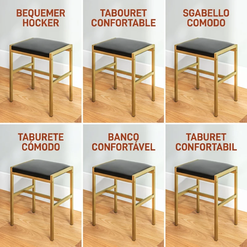 HOMCOM Masă de Machiaj cu 2 Sertare, 6 Rafturi, Oglindă și Taburet, din Lemn și Oțel, 90x45x132,5 cm, Negru