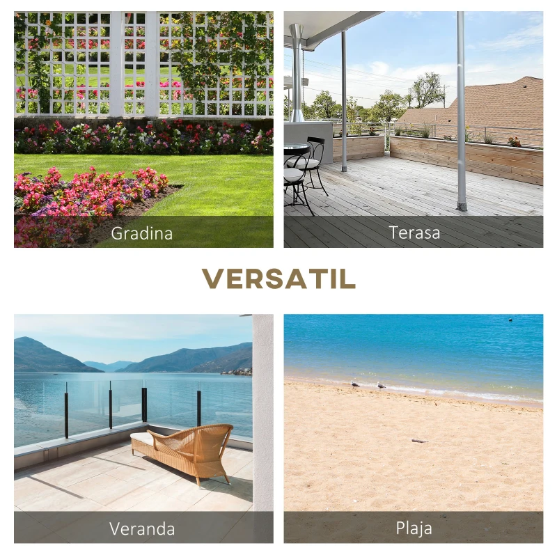 Outsunny Bancă de Grădină cu 2 Locuri, Design cu Roți, Bancă de Exterior din Lemn de Brad, Potrivită pentru Terasă, Patio și Curte, 98x50x39.5 cm, Culoare Lemn Natural