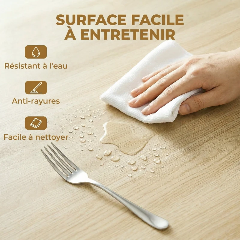 HOMCOM Table à manger pliante pour 2 à 6 personnes, table de cuisine ronde avec pieds croisés en acier, bois naturel