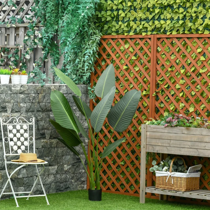 HOMCOM Bananier Artificial 160 cm cu Ghiveci și 10 Frunze Realiste, Plantă Artificială Tropicală pentru Decorațiuni Interioare și Exterioare, Verde