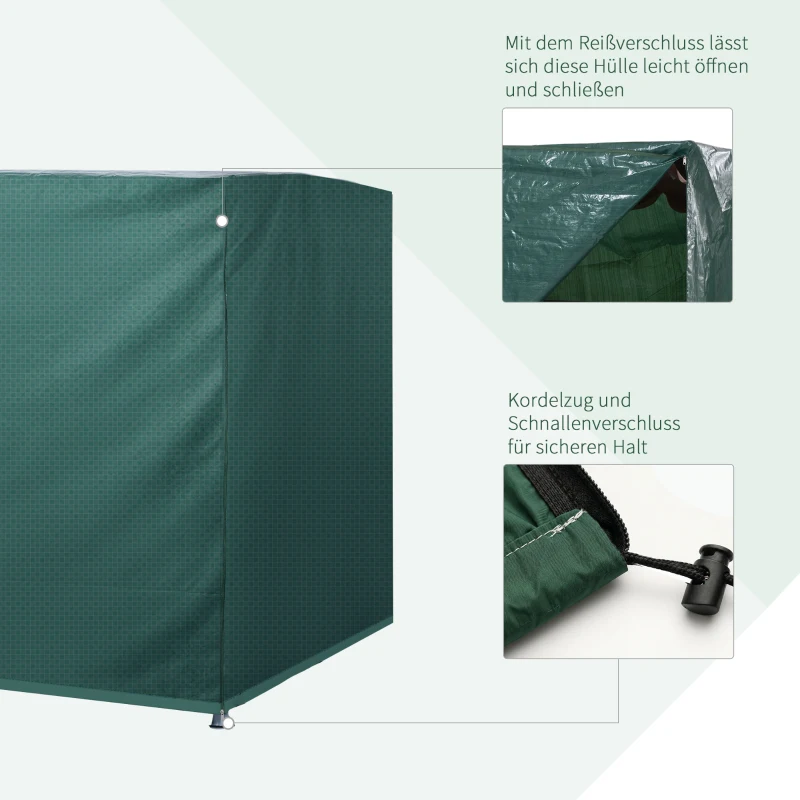 Outsunny Hollywoodschaukel Abdeckung 3 Sitzer, Wasserdicht Winterfest Schutzhülle für Gartenschaukel, Winddicht UV-Beständig Abdeckplane für Gartenmöbel, Hängesessel, 215 x 155 x 150 cm Grün