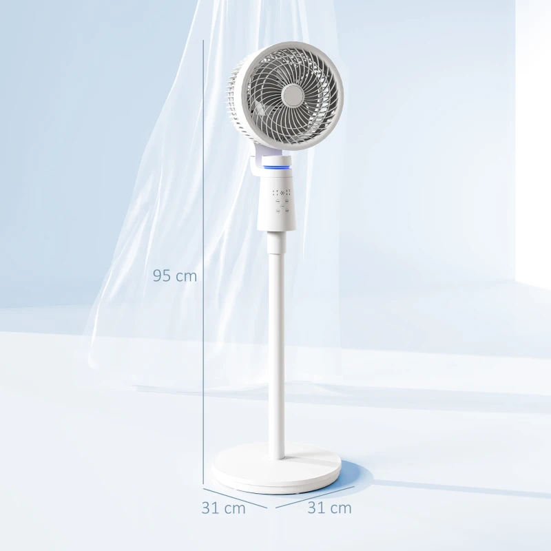 HOMCOM Standventilator Luftzirkulator Lüfter mit 3 Geschwindigkeitsstufen Fernbedienung Timer 70°+90° Oszillation