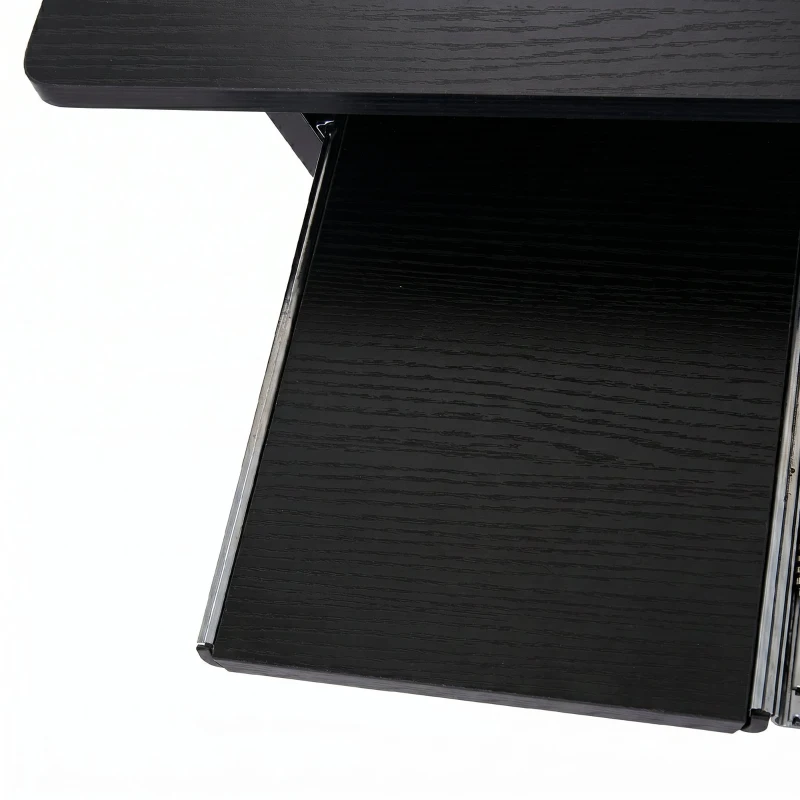 HOMCOM Birou PC Modern din Lemn cu Raft pentru Unitatea Centrală și Spațiu pentru Tastatură Glisantă, 80x45x75 cm, Negru
