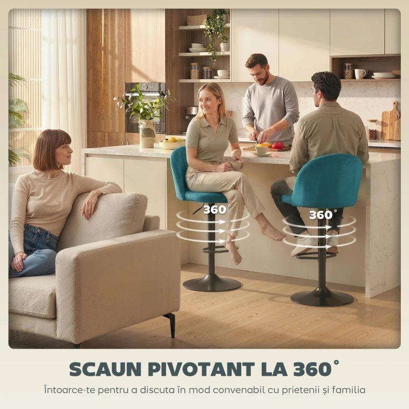 HOMCOM scaune înalte tejghea