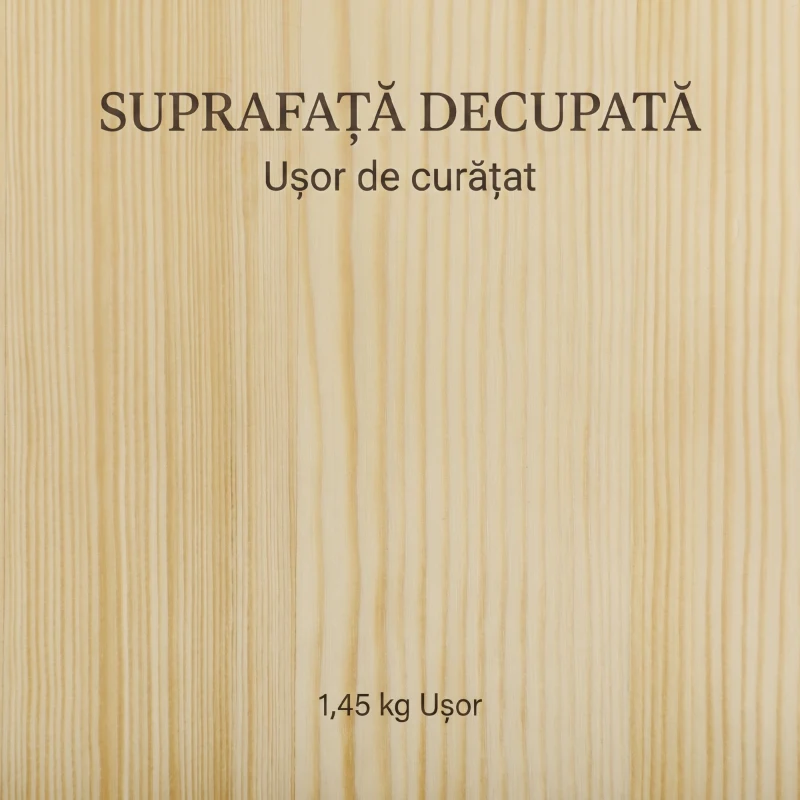 HOMCOM Bancă de bucătărie din lemn de pin pentru 3 persoane, 150Lx33x45cm, culoare lemn