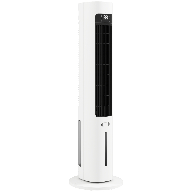 HOMCOM Refroidisseur d'air colonne 3 en 1 refroidisseur humidificateur ventilateur, oscillation 48°, 3 vitesses 3 modes, blanc