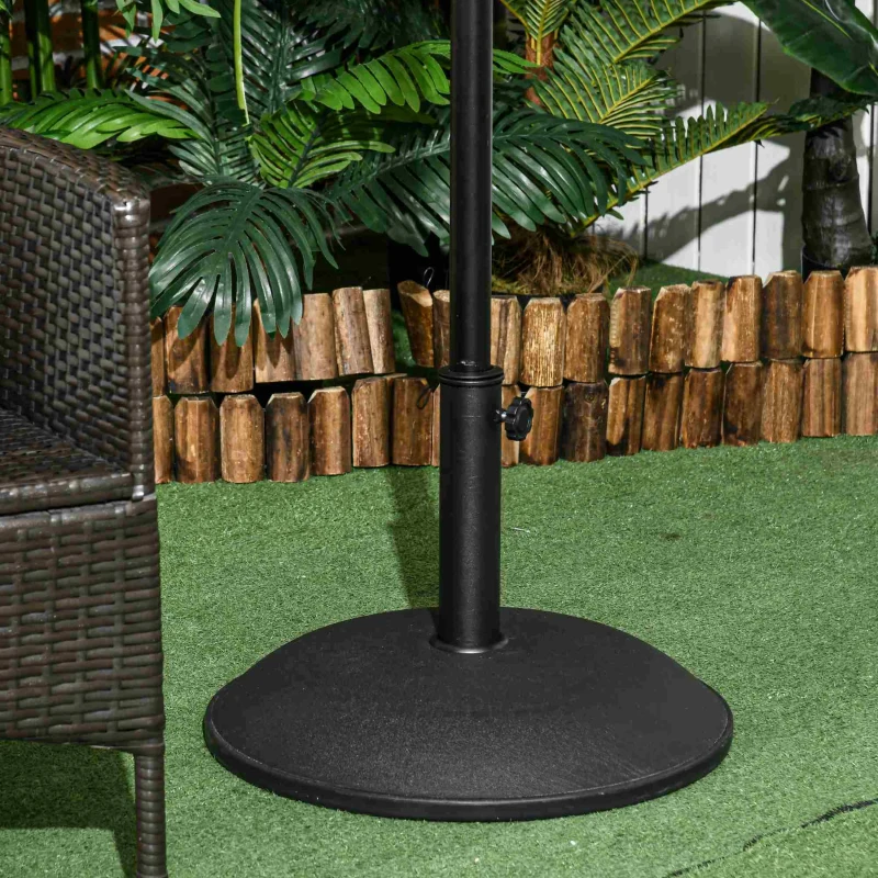 Outsunny Pied de Parasol Rond Base de lestage Parasol Ø 49 x 34,5H cm Poids Net 20 Kg Ciment PVC Noir