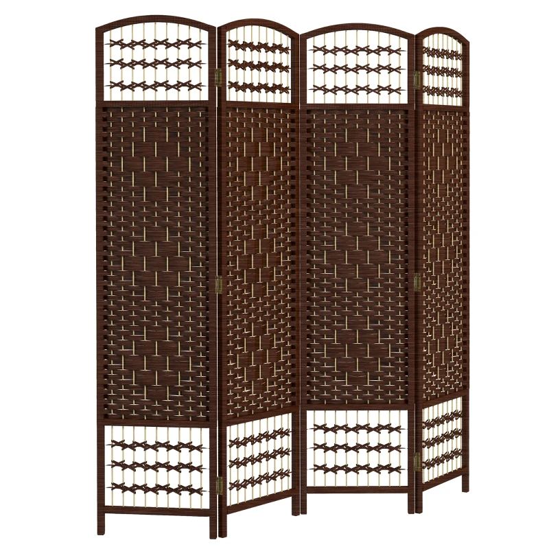 HOMCOM Paravent intérieur en bois séparateur de pièce cloison pliable 4 panneaux 160 x 170 cm marron