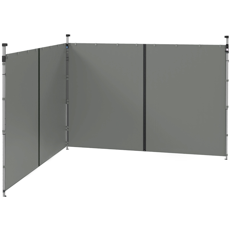 Outsunny Panouri Laterale pentru Foisor cu Usi cu Fermoar, pentru Foisoare Pliabile de 3x3(m) sau 3x6m, Gri Inchis