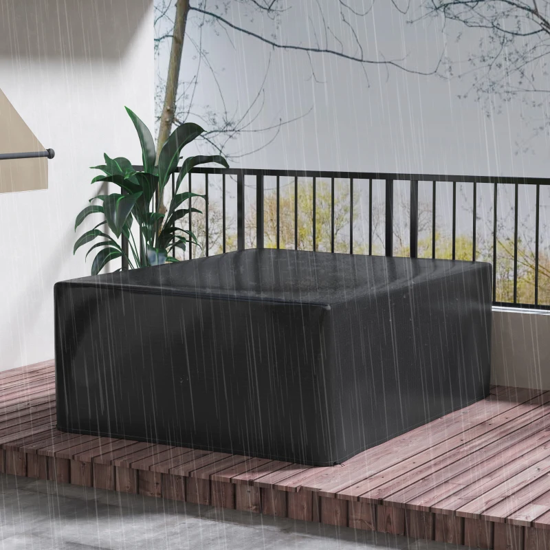 Outsunny Housse salon de jardin extérieure bâche de protection extérieure anti-UV  en polyéthylène 235 x 190 x 90 cm noir