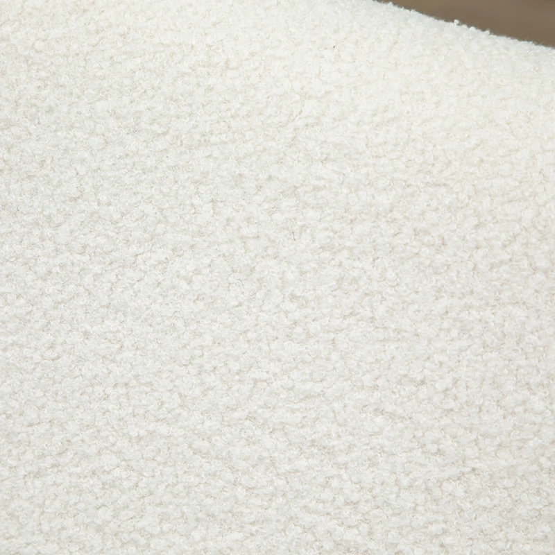 HOMCOM Sedia a Dondolo con Cuscini per Seduta e Schienale, in Legno, Pile e Schiuma, 60x76x71 cm, Crema