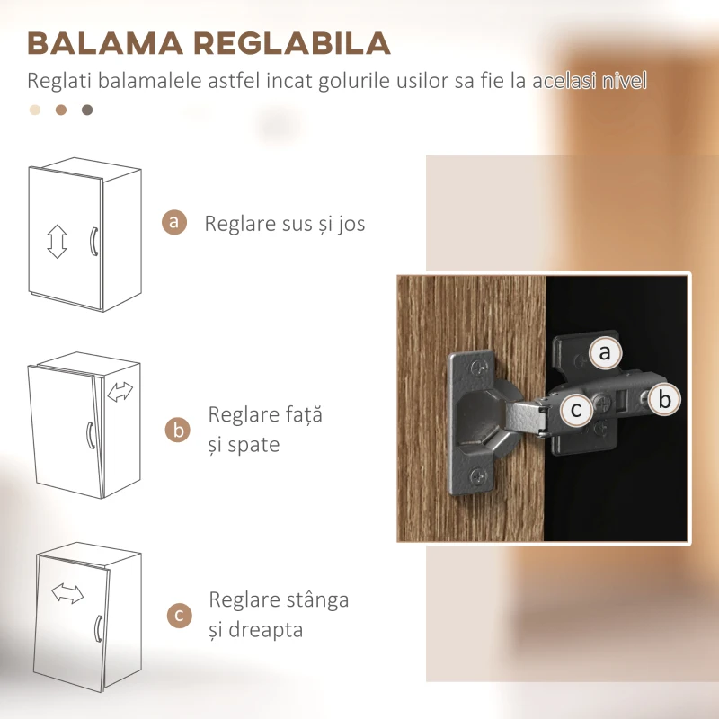 HOMCOM Bufet de Bucătărie din Lemn cu 2 Dulapuri cu Uși Duble și Sertar, 80x40x180 cm, Negru și culoare Lemn