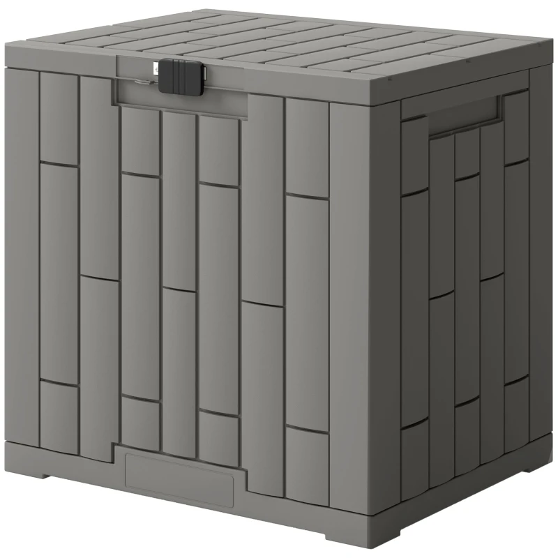 Outsunny Arcón Exterior Capacidad 114L Baúl de Almacenaje Exterior Resistente al Agua y a los Rayos UV con Cerradura Gris