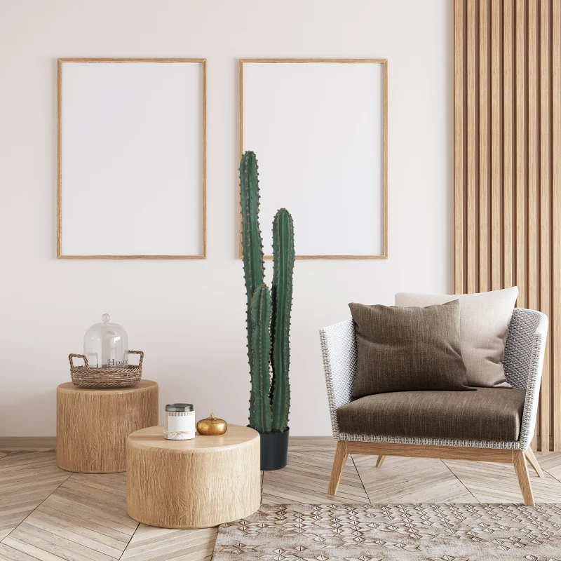 Outsunny Cactus artificiel grand réalisme plante artificielle grande taille dim. Ø 18 x 120H cm vert