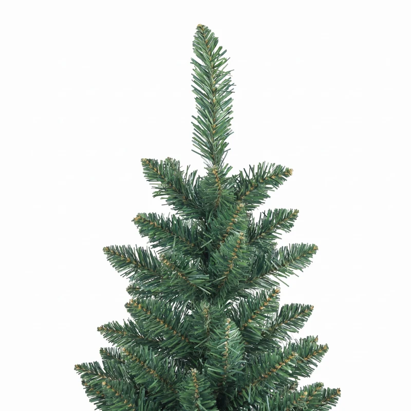 HOMCOM Brad de Crăciun artificial 182,88 cm cu 479 ramuri, Design înalt și îngust cu bază pliabilă, Verde