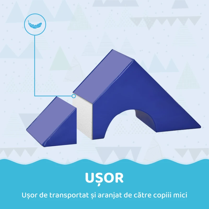 HOMCOM Set de Construcții Moi pentru Copii de la 1-3 Ani cu 11 Forme, din PU și EPE, Culori Variate