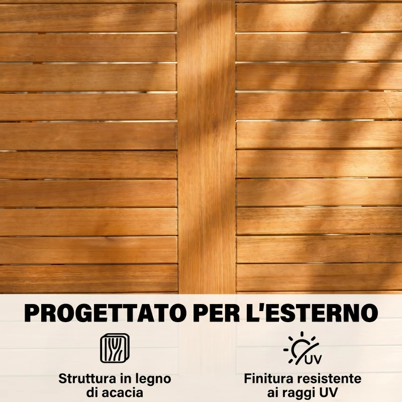 Outsunny Set da Pranzo da Giardino 5 Pezzi, Tavolo e 4 Sedie Pieghevoli
