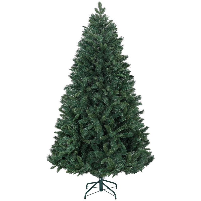 HOMCOM Brad de Crăciun Artificial 180 cm cu 1061 de Crengi și Bază din Metal, Verde