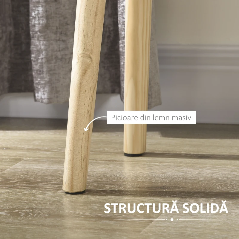 HOMCOM Set de 2 noptiere moderne cu sertar, 40,5x30,5x60 cm, stejar