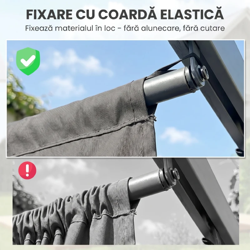 Outsunny Tettuccio di Ricambio per Gazebo 3x3 m con 10 Fori di Drenaggio Grigio