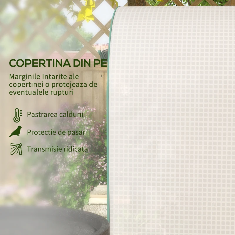 Outsunny Seră de Grădină Verticală cu 4 Rafturi din Metal și Acoperire din PE, 80x49x160 cm, Albă