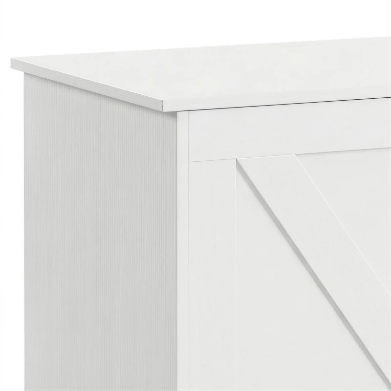 HOMCOM Arcón Contenedor 100 cm con 2 Bisagras de Seguridad Blanco Efecto Madera