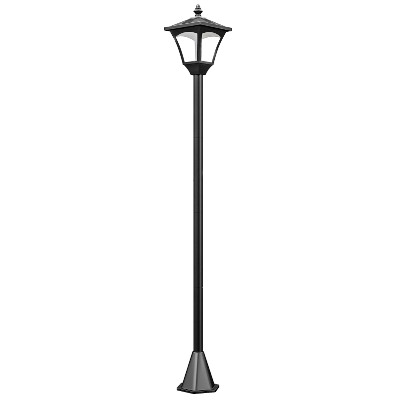 Luminaire extérieur lampadaire sur pied solaire lampadaire lanterne classique LED 30 Lm dim. 15L x 15l x 120H cm noir
