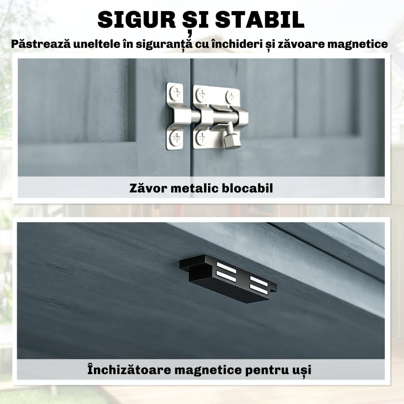 Outsunny Dulap de Exterior, Depozit pentru Unelte cu 2 Rafturi