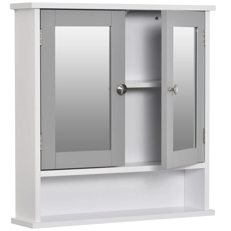 kleankin Bathroom Wall Storage Cabinet - Grey