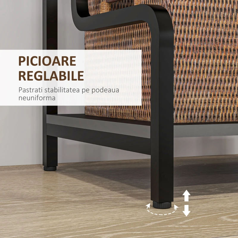 HOMCOM, Raft pentru Imprimantă, cu 3 Niveluri, PAL, Oțel, 55cm x 40cm x 77cm, Negru