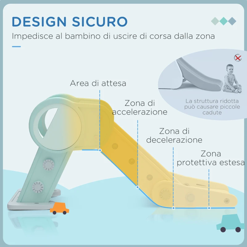 AIYAPLAY Scivolo per Bambini Pieghevole in Plastica Età 18 Mesi-3 Anni, 102x53x53cm, Verde