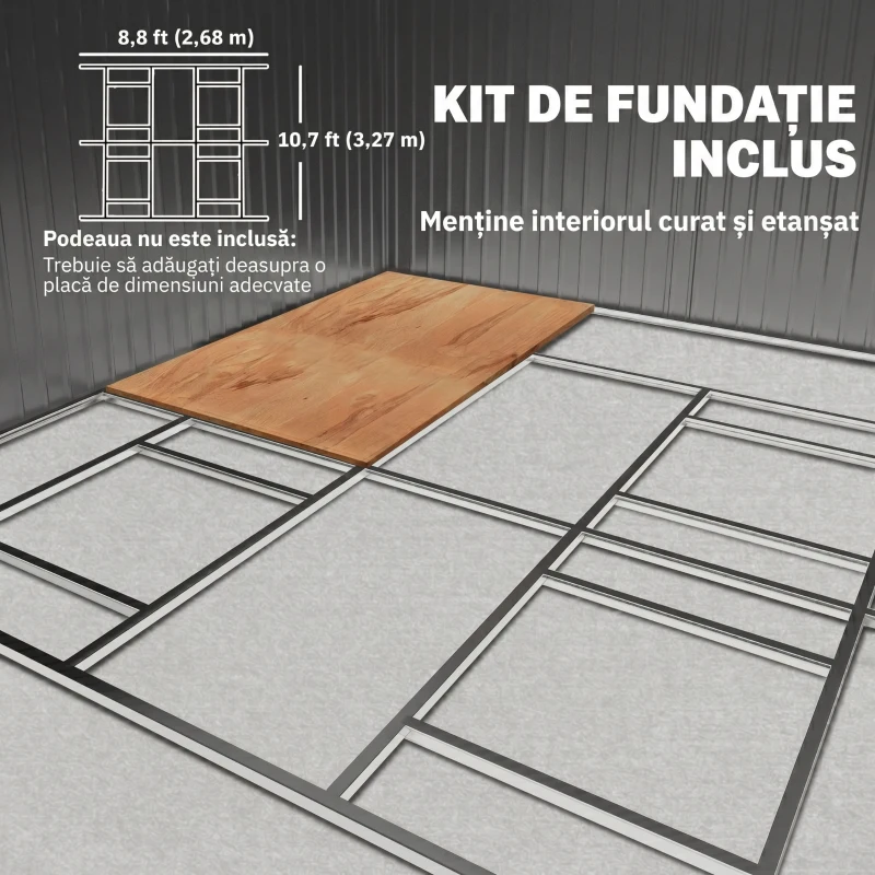 Outsunny Magazie Unelte din Otel Galvanizat, Anti Rugina 3.4 x 3.86 x 2 m,  Verde(m-20)