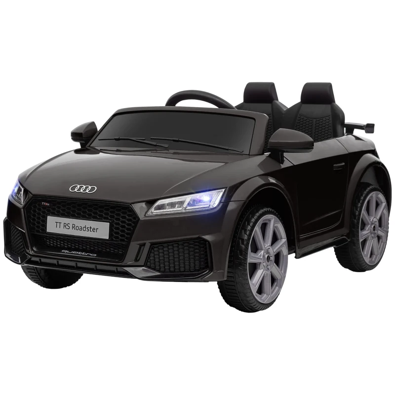 HOMCOM Mașină electrică pentru copii 3-5 ani AUDI TT cu telecomandă, uși care se deschid și faruri LED, negru